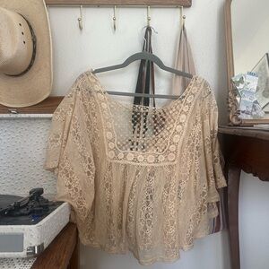 Elegant Lace Beige Top